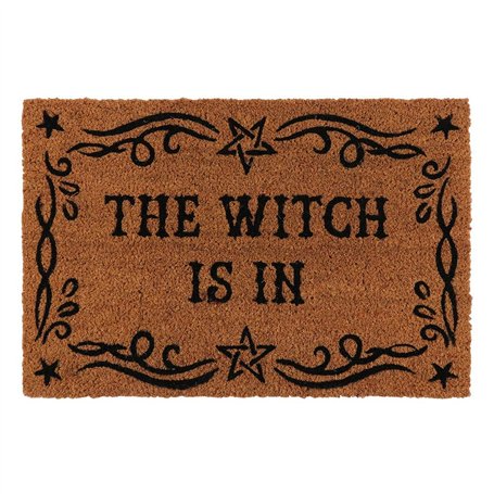 Something Different Wholesale Paillasson d'intérieur gothique « The Witch Is In » - Motif repaire de sorcière de la gamme Black