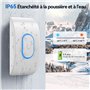 TECKNE Sonnette Extérieure sans Fil Etanche avec 3 Récepteurs, 60 Mélodies et 5 Volumes Réglables, Portée de 400M, Etanchéité IP