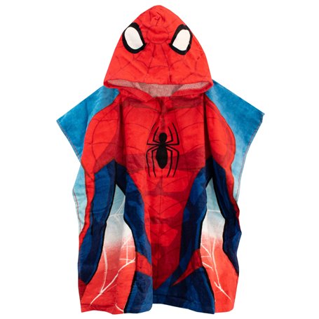 Marvel Serviette Poncho Garçon Spiderman Rouge Taille Unique