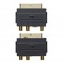 Keple Adaptateur péritel, 2 pièces - 1x péritel, 3X convertisseur Adaptateur Audio RCA