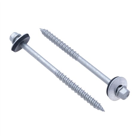 Vis Autotaraudeuse 135 mm pour Bois et Béton Avec Rondelle Aluminium/EPDM a Tête Hexagonale SW Acier au Carbone en Revêtement Cé