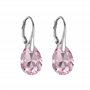 Boucles d'oreilles pendantes en argent sterling rose clair créées avec des cristaux Zircondia®