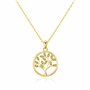 Philip Jones Collier Arbre de Vie Plaqué Or Créé avec des Cristaux Zircondia®