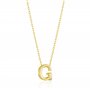 Philip Jones Collier plaqué or avec initiale lettre G créée avec des cristaux de zircon, Plaqué or, Cristal de zircondia®