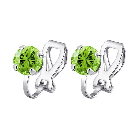 Philip Jones Boucles d'oreilles à clip en cristal vert clair créées avec des cristaux Zircondia®