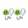Philip Jones Boucles d'oreilles à clip en cristal vert clair créées avec des cristaux Zircondia®