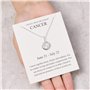 Philip Jones Collier avec pendentif signe astrologique du cancer et carte citation avec cristaux Zircondia®, Cristal, Cristal Zi