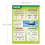 Forces | Affiches scientifiques | Papier laminé brillant mesurant 850mm x 594mm (A1) | Graphiques scientifiques pour la salle de
