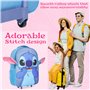 Disney Stitch Valise Enfant à roulettes Sac de Voyage Trolley Pliable Bagages Cabine Valise Cabine Souple pour Vacances Voyage É