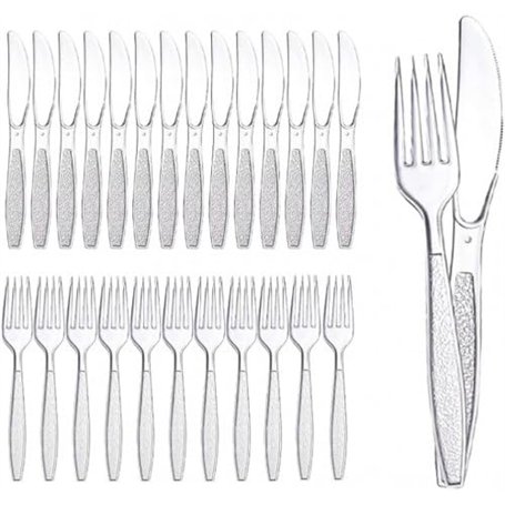 200pcs Couverts en Plastique Reutilisable