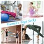 Volumoon 2 Paires Coton Chaussettes de Yoga Antidérapantes, Chaussettes Pilates pour Femmes Hommes, Grip Chaussettes Antidérapan