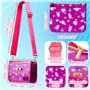 Hello Kitty Sac à Main Sac Bandoulière Fille Ado avec Kuromi Pochette Zippée Porte Monnaie Sangle Réglable Cadeau pour Elle