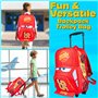 Disney Cars Valise Enfant Sac de Voyage à roulettes Lightning McQueen Trolley Bag Léger Sac à Dos Enfant Vacances École 42 x 30 