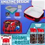 Marvel Spiderman Sac à Dos Enfant Set 4 Pièces Cartable Garçon Gourde 400ml Trousse Scolaire Sac Repas Isotherme Fournitures Sco