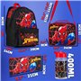 Marvel Spiderman Sac à Dos Enfant Set 4 Pièces Cartable Garçon Gourde 400ml Trousse Scolaire Sac Repas Isotherme Fournitures Sco