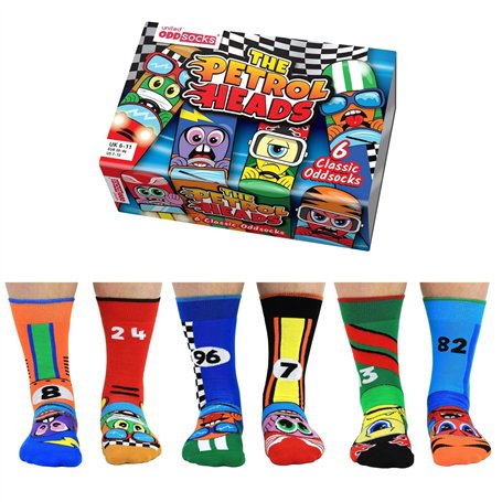 United Oddsocks - Petrol Heads - Boîte de 6 chaussettes Odd pour homme 39-46