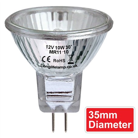 Long Life Lamp Company Ampoule halogène MR11 12 V 10 W Lot de 10