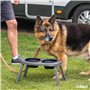 Colapz Lot de 2 Gamelles pour Chien Pliables Portables avec Support – Surélevées Gris
