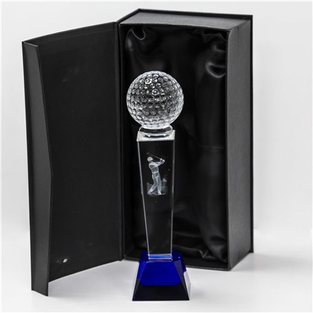 LONGRIDGE Trophée de Golf en Cristal avec Balle de Golf - Transparent