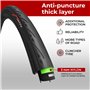 Fincci Pneu vélo Route 700x25c - Pneu Slick avec Protection Antiponcture Anti-Crevaison 3mm - 60TPI 25-622 Tire-Velo pour Cycle