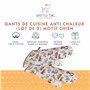 SPOTTED DOG GIFT COMPANY Gants de Four Anti Chaleur au Mignon Chien Imprimé, 100% Coton Maniques Cuisine avec Boucle Suspendue,