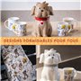 SPOTTED DOG GIFT COMPANY Gants de Four Anti Chaleur au Mignon Chien Imprimé, 100% Coton Maniques Cuisine avec Boucle Suspendue,
