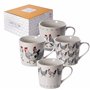 SPOTTED DOG GIFT COMPANY Tasse a Café Lot de 4 en Céramique au Motifs de Poule