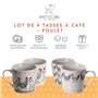 SPOTTED DOG GIFT COMPANY Tasse a Café Lot de 4 en Céramique au Motifs de Poule, Ensemble de Mug Original pour le Thé avec Coffre