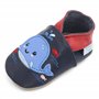 Dotty Fish Chaussures Cuir Souple bébé et Bambin. Chaussure Bleu Marine avec Baleine. Garçons et Filles. 12-18 Mois (21 EU)