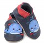 Dotty Fish Chaussures Cuir Souple bébé et Bambin. Chaussure Bleu Marine avec Baleine. Garçons et Filles. 12-18 Mois (21 EU)