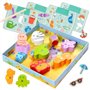 Nene Toys Jeu de Pêche Magnétique en Bois pour Enfants dès 2 Ans - Jouet Magnétique Ludique pour Tout-Petits de 2 3 Ans - Jeu Mo