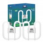 TBE LIGHTING Lot de 2 ampoules fluorescentes DD 2D à 4 broches 16 W - Raccords de base GR10q à 4 broches - Longue durée de vie -