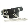 Ro Rox Hawk Gothique Goth Grunge Punk Ceinture avec Boucle Carrée et Chaîne - Noir