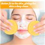 Chstarina 20 Pièces Éponges Visage Comprimées, Visage Nettoyage Éponges en Cellulose, Éponges Demaquillage Visage, Éponges Cosmé