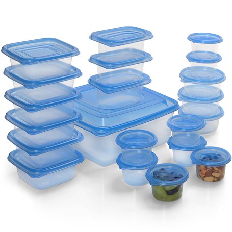 FRESHLY CONTAINED 21 Pièces Boite Plastique Alimentaire - Boite Conservation Alimentaire Réutilisable sans BPA avec Couvercles -