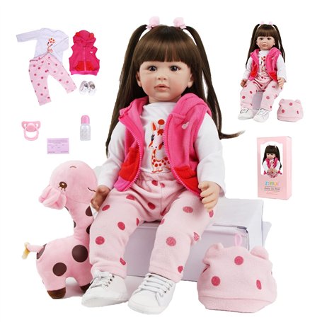 SYP Reborn Poupée Bébé Fille 24 Pouces 60cm Silicone Vinyle Reborn Fille Bébé Reborn Réaliste Reborn Babys Dolls Cadeau d'annive