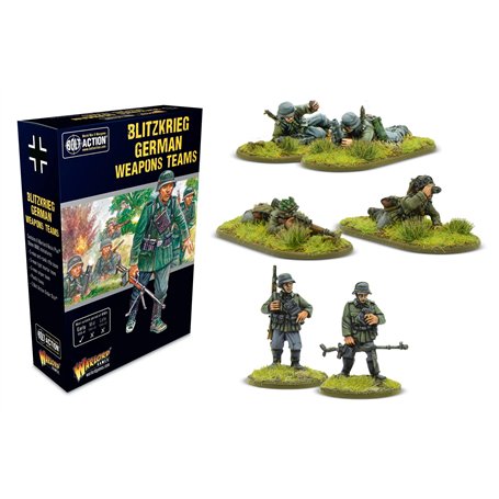 Warlord Games Blitzkrieg Équipes d'armes allemandes – Miniatures à l'échelle de 28 mm pour l'action de Boulon – Miniatures très