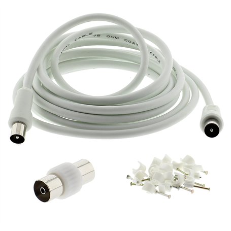 Câble Coaxial TV 3C2V 1.5M - Prolongateur Coaxial RF Nickelé pour Prise D'antenne Smart U-HD TV