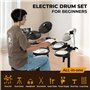CAHAYA Kit de Batterie Électronique avec Tabouret: Batterie Électronique Portable avec Peaux Maillées Silencieuses 350 Sons Inté