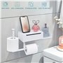Belle Vous Porte Papier Toilette avec Etagere et Support - Porte Rouleau de Papier Toilette Mural en Acier Inoxydable Salle de B