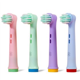 Brossette Compatible Oral B Enfant | OralVista Pack de 4 Têtes de Brosse à Dents Électriques Colorées pour Enfants | Doux pour l