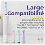 Brossette Compatible Oral B Enfant | OralVista Pack de 16 Têtes de Brosse à Dents Électriques Colorées pour Enfants | Doux pour 