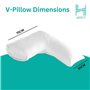 House 22 Oreiller en V avec taie d'oreiller – Oreillers hypoallergéniques et orthopédiques en forme de V pour un confort ultime