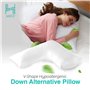 House 22 Oreiller en V avec taie d'oreiller – Oreillers hypoallergéniques et orthopédiques en forme de V pour un confort ultime