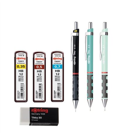 rOtring Tikky Lot de 40 porte-mines pastel HB 0