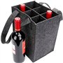 YUNYU Panier à bouteilles pour 6 bouteilles – Porte-bouteilles en feutre de qualité supérieure (24 x 16 x 16 cm), pliable et réu