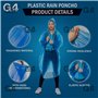 G4GADGET Poncho de pluie en plastique bleu – Imperméable et réutilisable pour adulte – Poncho d'urgence léger et portable pour h