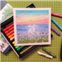 Artme Lot de 24 bâtons de peinture pastel à l'huile Couleurs vives Couleurs intenses Texture mélangable pour toile et papier Hau