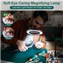 Mapille 10X Loupe avec lumière et Support, LED Lampe de Bureau avec 5 Températures Couleur, Lampe loupe à intensité Variable, 36