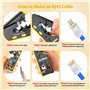 Pince à Sertir RJ45 Kit pour Connecteur Réseau CAT5/CAT5E/CAT6/CAT6A/CAT7 Kit de Outil Sertissage RJ45 avec 50 Connecteurs Teste